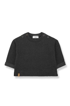 Warm anthracite cotton T-shirt 1+IN THE FAMILY KIDS | FRANCESCANTHRACITE